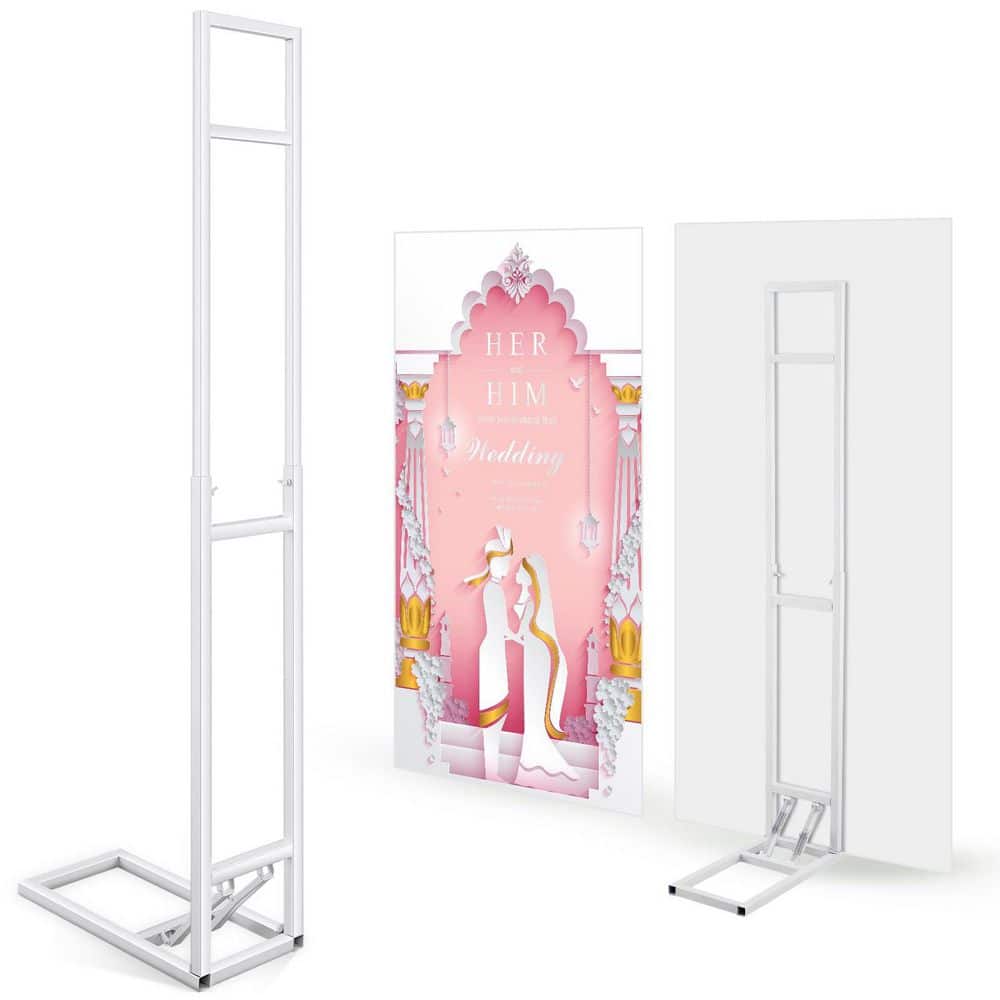Iron White Square Arbor Adjustable Height Wedding Backdrop Stand Foldable Base for Events Indoor Outdoor 2 Pack price history on PriceWatchPro