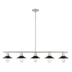 Casa 5-Light Brushed Nickel Chandelier with Steel Shade