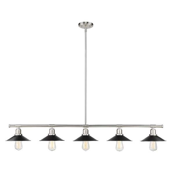 Unbranded Casa 5-Light Brushed Nickel Chandelier with Steel Shade