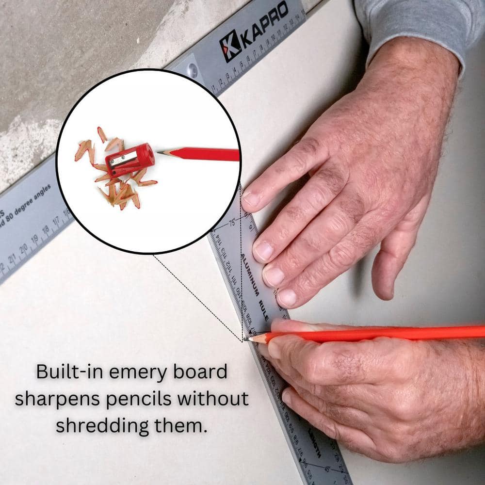 Red Carpenter Pencil Set with Emery Sharpener
