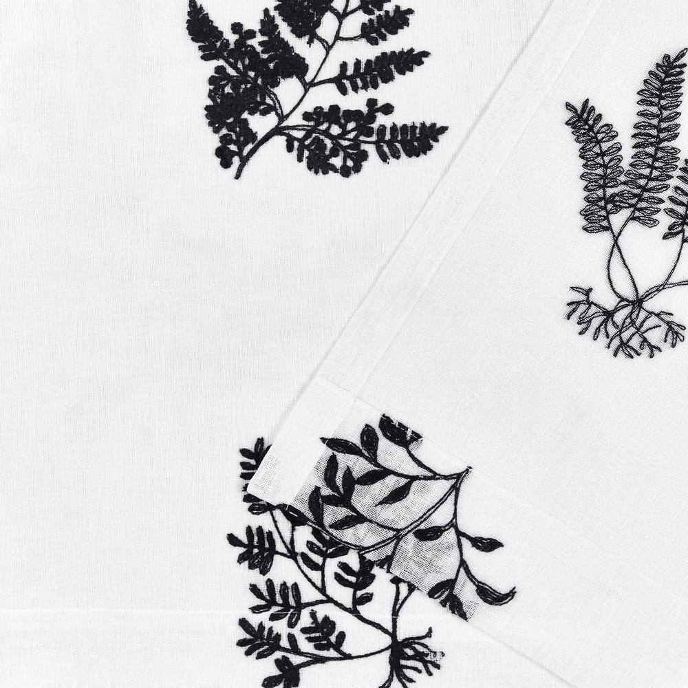 Black Sheer Polyester Rod Pocket Curtain Panels, Set of 2