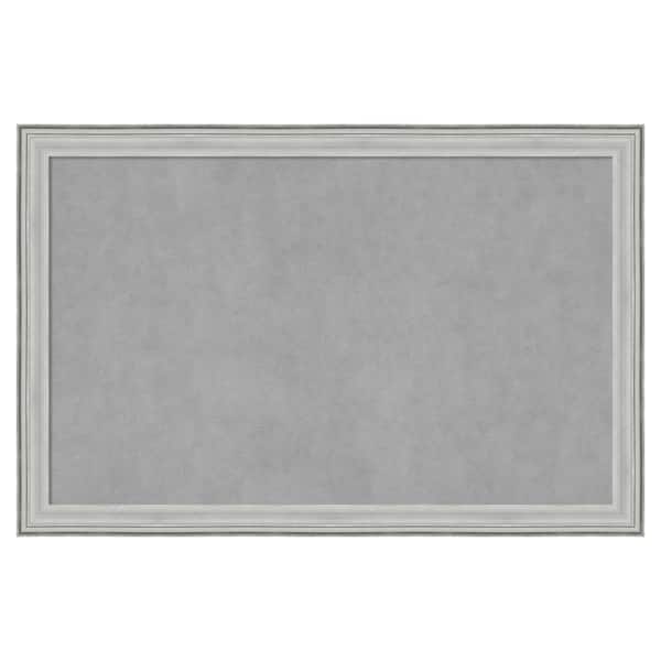 Amanti Art Bel Volto Silver 35 in. x 23 in. Framed Magnetic Board