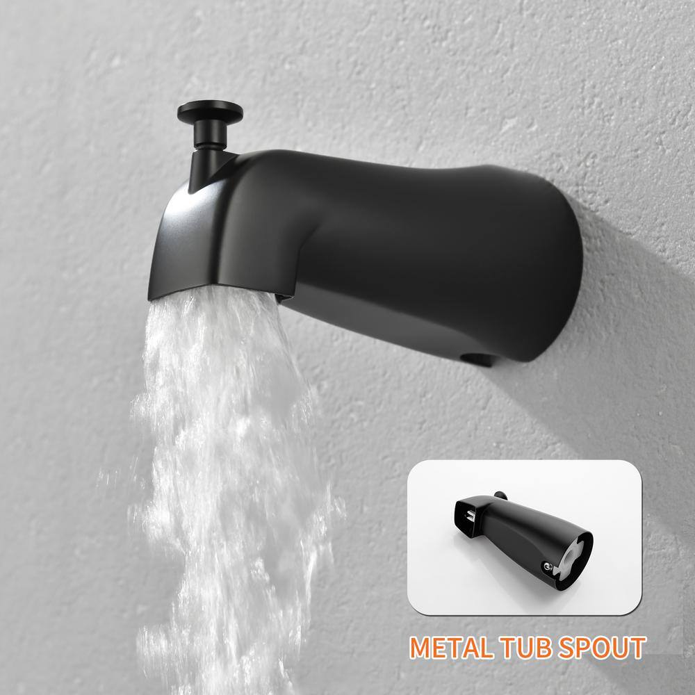 Matte Black Double Handle Wall Mounted Shower Faucet Set