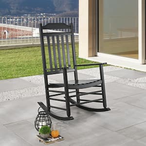 Black Wood Outdoor Rocking Chair