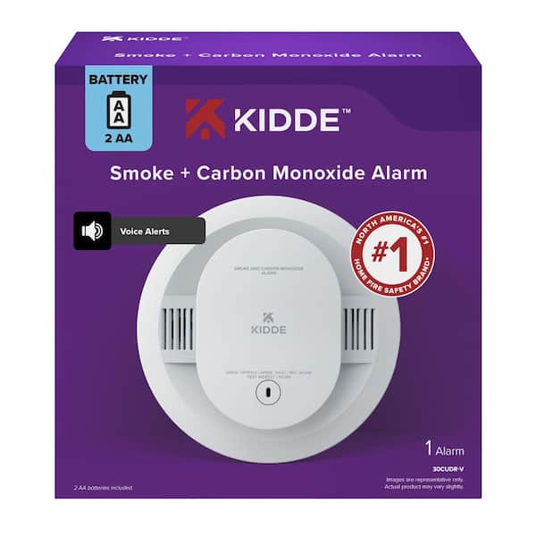 Battery Powered Smoke and Carbon Monoxide Detector with LED Warning Lights and Voice Alarm 21032777