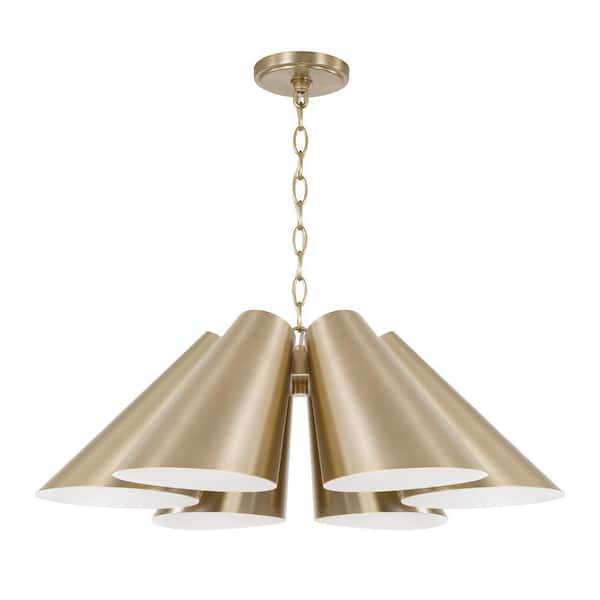 Capital Lighting Fixture Company Leo 60-Watt 6-Light Matte Brass