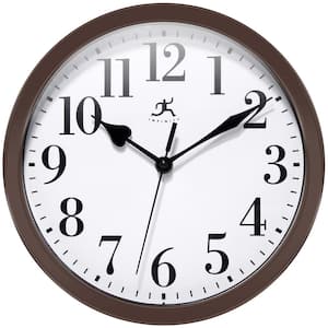 Brown Plastic Wall Clock, 9-5/8 in.