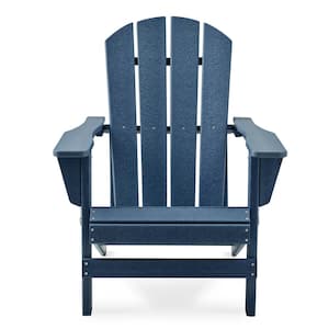 Classic Blue Folding Plastic Adirondack Chair