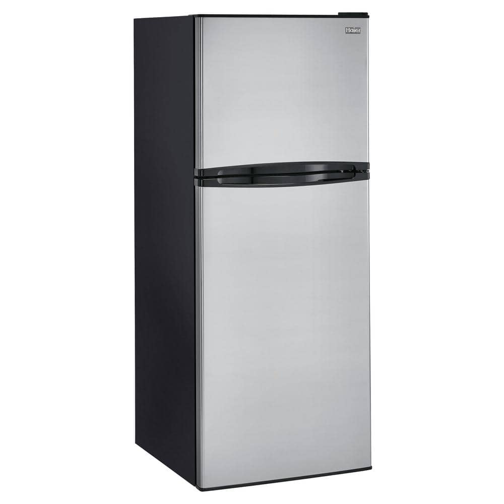 Haier 9.8 cu. ft. Top Freezer Refrigerator in Stainless Steel, Silver