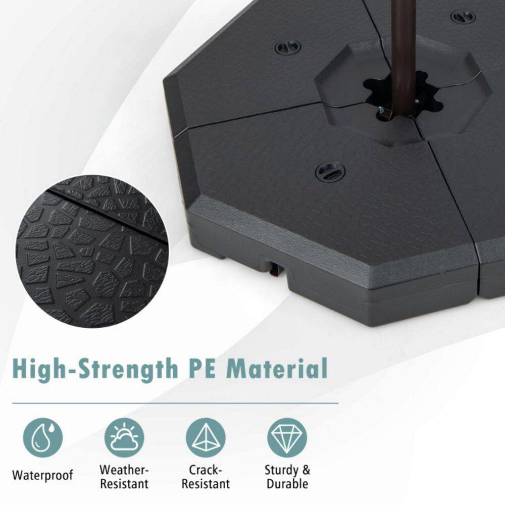 Black Octagonal Heavy-Duty Patio Umbrella Base Weight Set