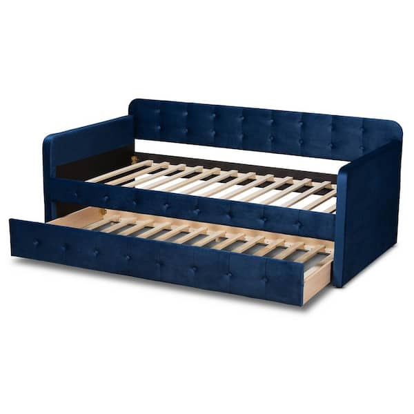 Baxton Studio Jona Navy Blue Twin Daybed with Trundle 169-10844-HD ...