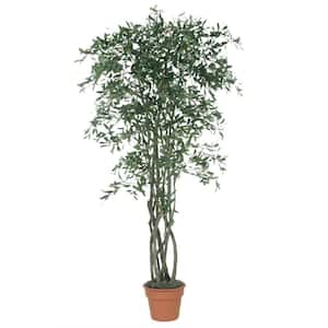 7 ft. Green Artificial Olive Tree in Pot