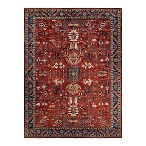 Serapi One-of-a-Kind Traditional Orange 10 ft. x 14 ft. Hand Knotted Tribal Area Rug