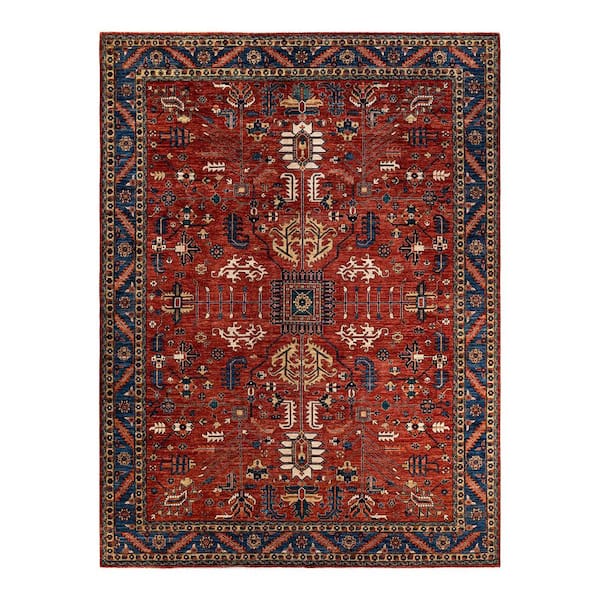 Solo Rugs Serapi One-of-a-Kind Traditional Orange 10 ft. x 14 ft. Hand Knotted Tribal Area Rug