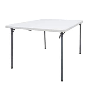 36 in. Portable Folding Outdoor HDPE Picnic Table, Waterproof and Rust-Proof Square Banquet Table with Steel Frame