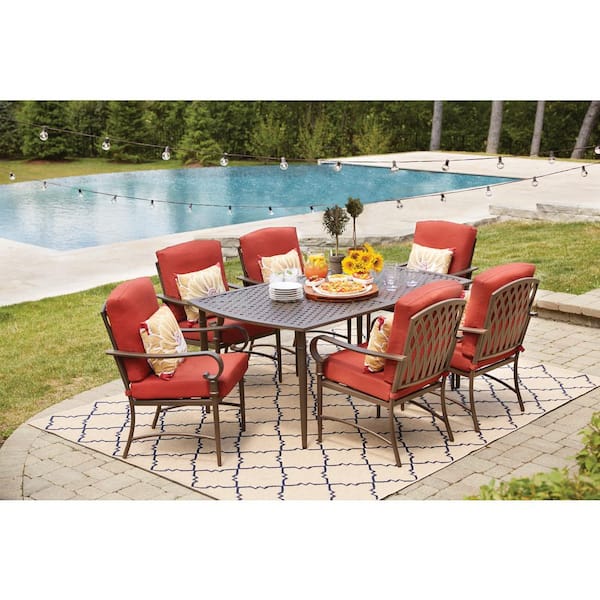 Hampton Bay 7 Piece Patio Set Oak Cliff - Patio Furniture