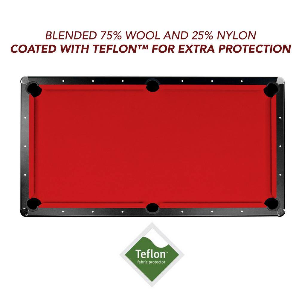 Championship Red Wool Nylon Pool Table Felt Cloth - 8-ft