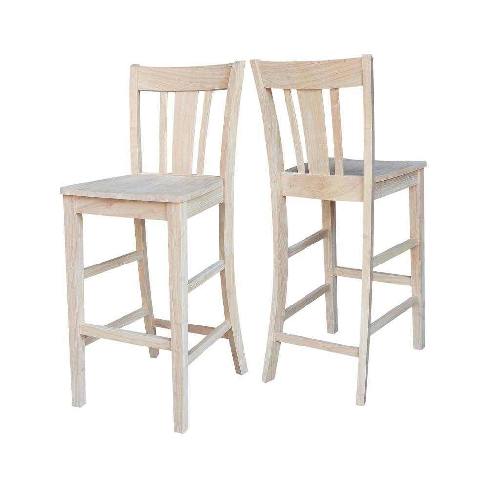 San Remo 30-Inch Unfinished Solid Wood Traditional Bar Stool