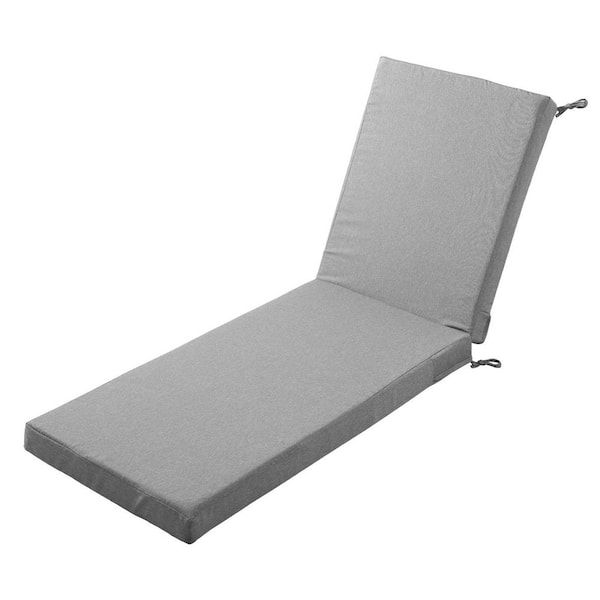 72 in. x 22.4 in. x 3.5 in. Outdoor Water-Resistant Replacement Chaise Lounge Seat Cushion Sand-Gray