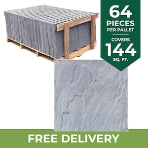 Patio-on-a-Pallet 18 in. x 18 in. Concrete Gray Traditional Yorkstone Paver (64 Pieces/144 Sq Ft)