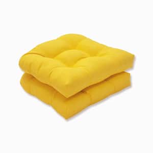Solid 19 x 19 Outdoor Dining Chair Cushion in Yellow (Set of 2)