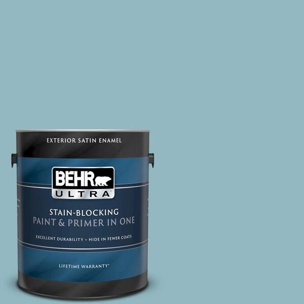 BEHR ULTRA 1 gal. #UL220-3 Tahoe Blue Satin Enamel Exterior Paint and Primer in One