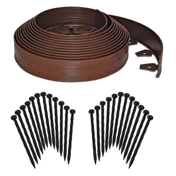 ProFlex Tall Wall 60 ft. x 2.5 in. Brown Plastic No-Dig Landscape Edging Kit