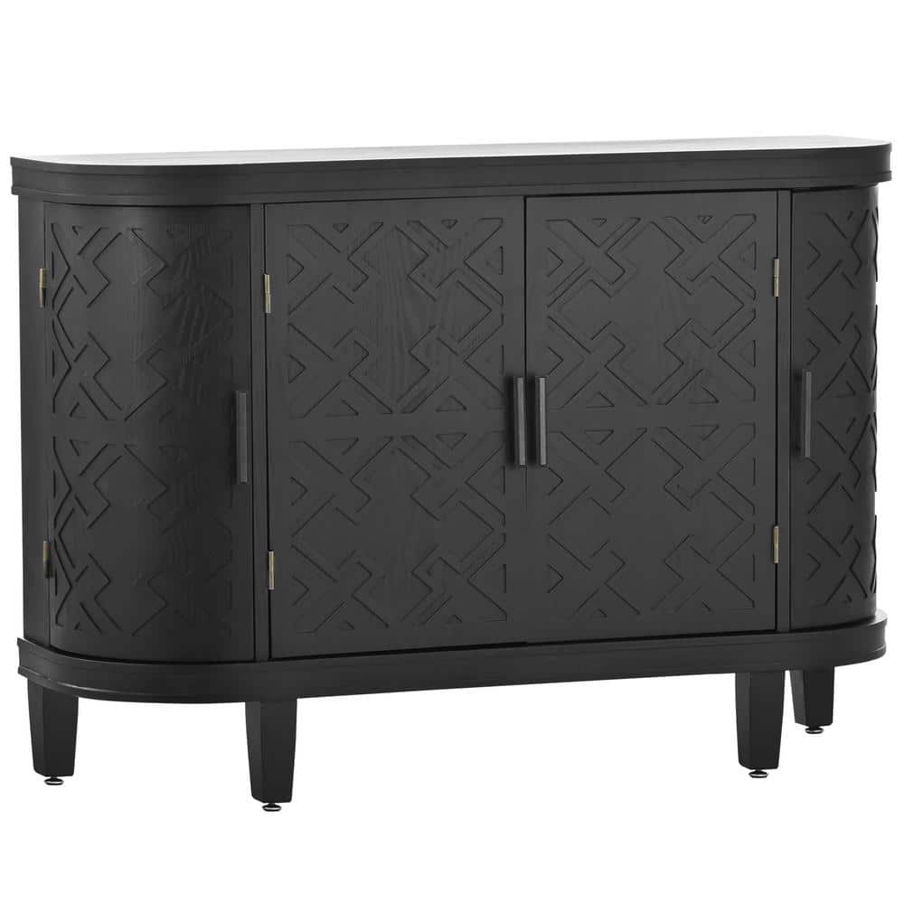 47.2 in. W x 15.2 in. D x 33.5 in. H Black Bathroom Linen Cabinet