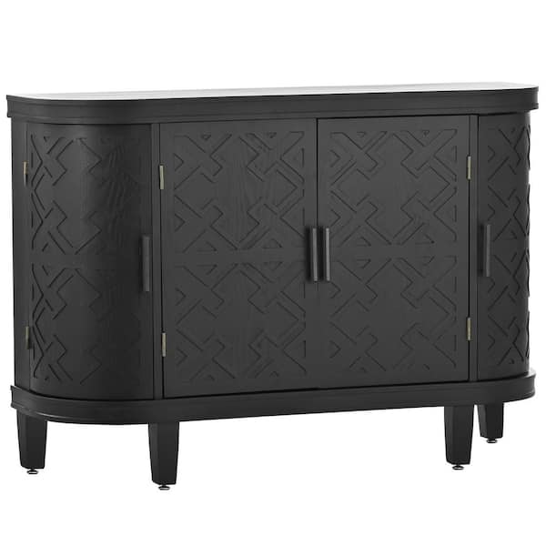 Unbranded 47.2 in. W x 15.2 in. D x 33.5 in. H Black Bathroom Linen Cabinet