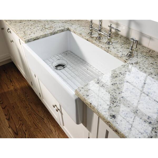 PRIVATE BRAND UNBRANDED - Farmhouse Apron Front Fireclay 30 in. Single Bowl Kitchen Sink in White