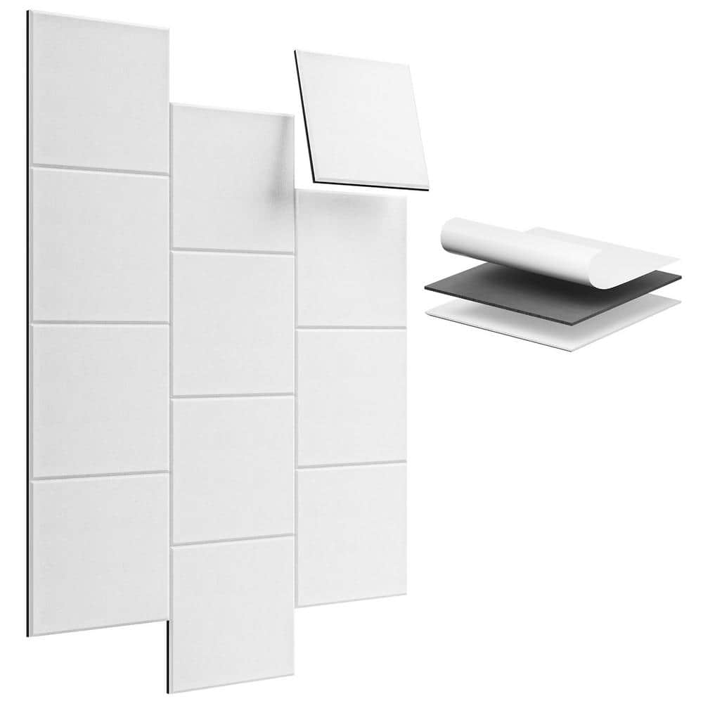 12-Pack 12 x 10 x 0.4 in. Self-Adhesive Polyester Fiber Soundproof Wall Pan