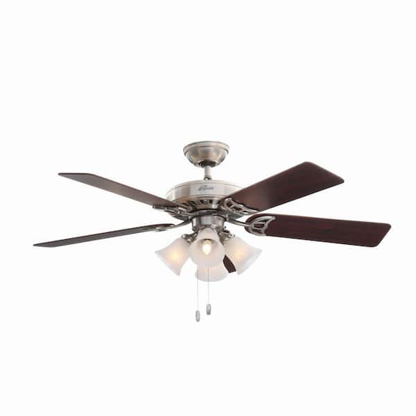 Indoor Brushed Nickel Ceiling Fan, Ceiling Fans With Four Lights