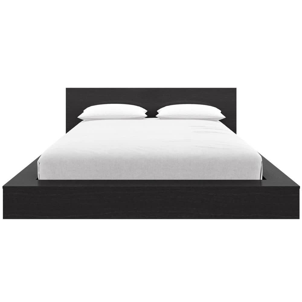 Kanso Black Frame Queen Size Low Profile Platform Bed Set - thumbnail 10