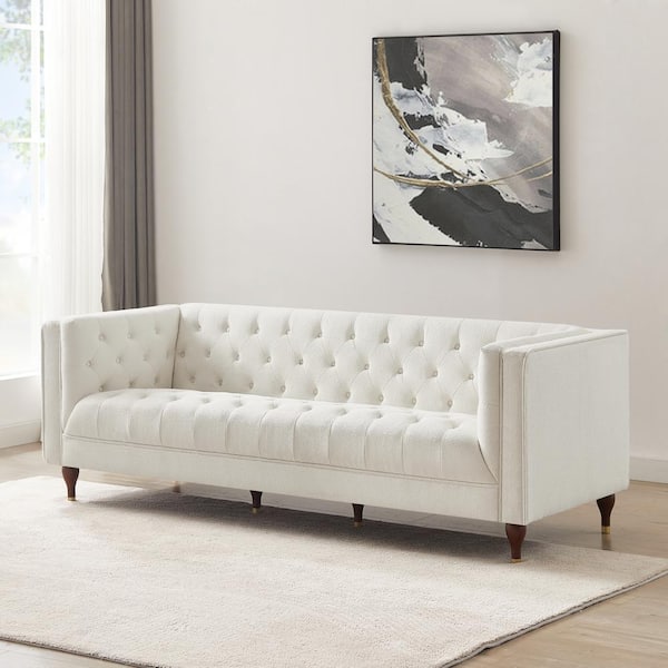 Modern Chesterfield Boucle Fabric Sofa
