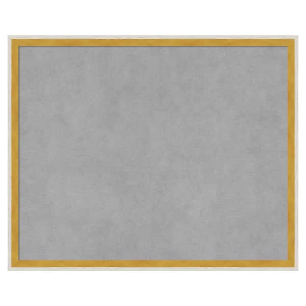 Amanti Art Paige White Gold 21 in. x 17 in Framed Magnetic Board