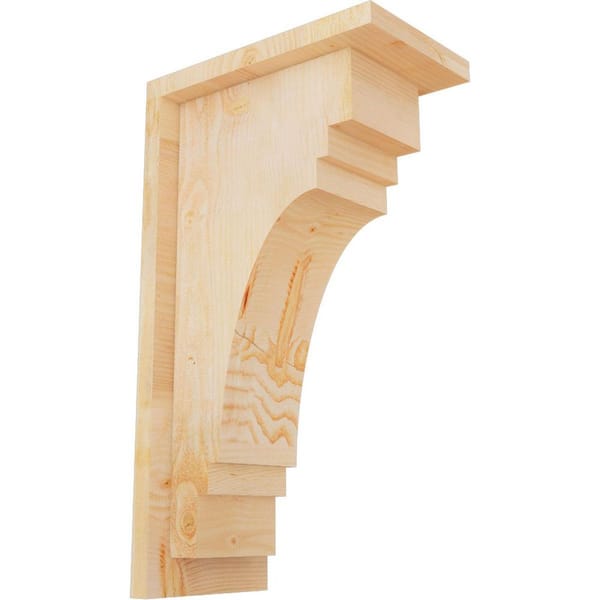 Ekena Millwork 6 in. x 10 in. x 18 in. Douglas Fir Pescadero Rough Sawn Corbel with Backplate