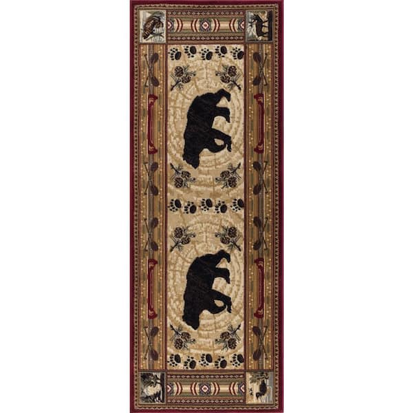 Tayse Rugs Nature Lodge Brown 3 ft. x 10 ft. Indoor Runner Rug