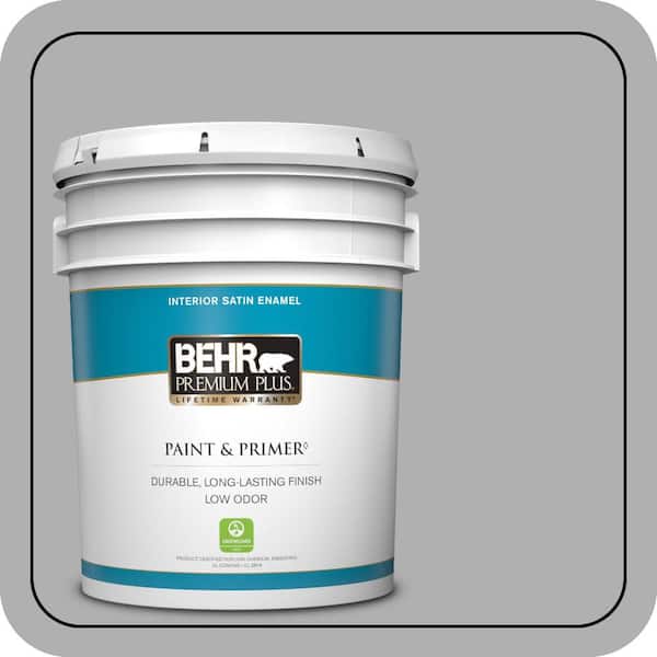 BEHR PREMIUM PLUS 5 gal. #780F-4 Sparrow Satin Enamel Low Odor Interior Paint & Primer