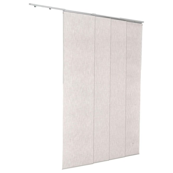 Panel Track Blinds, Extendable 45.8-86 in. W, Trimmable to 96 in. H, Blackout Vertical Blinds for Doors, Light Gray