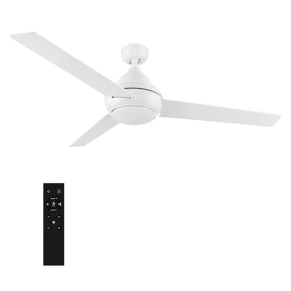 CARRO Konfor 52 in. Integrated LED Indoor White DC Motor Ceiling Fan with Light Kit and Remote Control Included