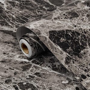 Marble Contact Paper Peel and Stick Wallpaper Brown Self-Adhesive 2-Roll WallPaper for Countertop, 15.7 in. x 157.5 in.