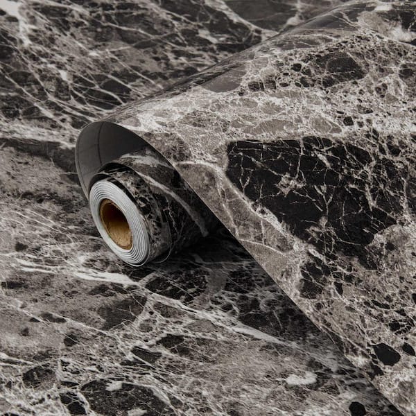 ilemong Marble Contact Paper Peel and Stick Wallpaper Brown Self-Adhesive 2-Roll WallPaper for Countertop, 15.7 in. x 157.5 in.