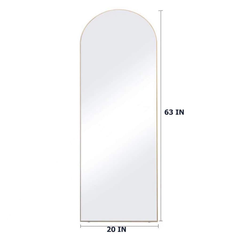 20 in. W x 63 in. H Large Arched Framed Full-Length Floor Mirror Wall Bathr
