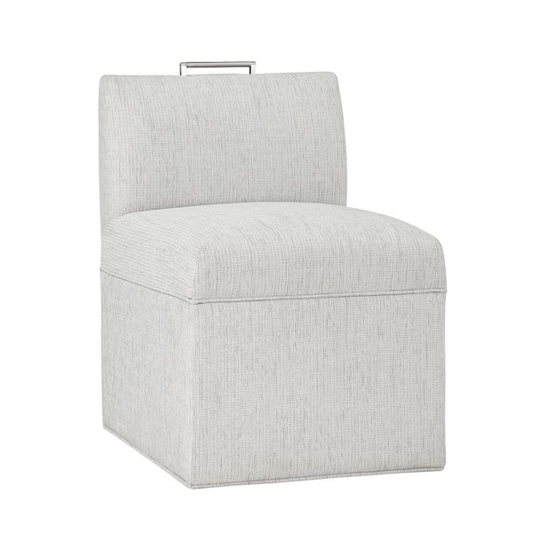 Unbranded Delray Sea Oat Polyester Performance Fabric Dining Chair with Casters