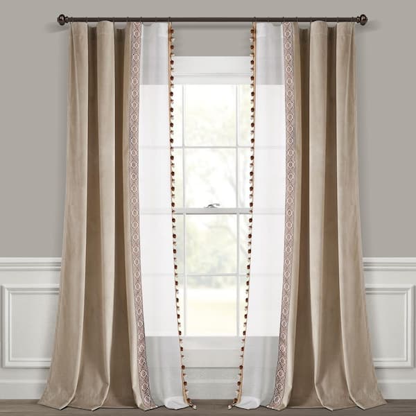 Tulle Curtain 1 Panel Rod Pocket Slot Top Mesh Window Trim