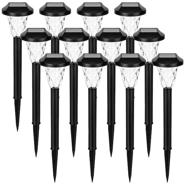 GIGALUMI Cool White Low Voltage Weather Resistant Outdoor Solar LED Path Light (12-Pack)