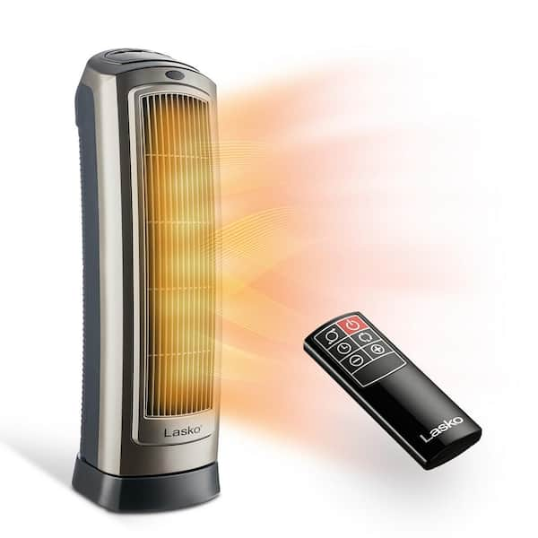 Lasko Tower 23 in. 1500-Watt Electric Ceramic Oscillating Space Heater with Digital Display and Remote Control