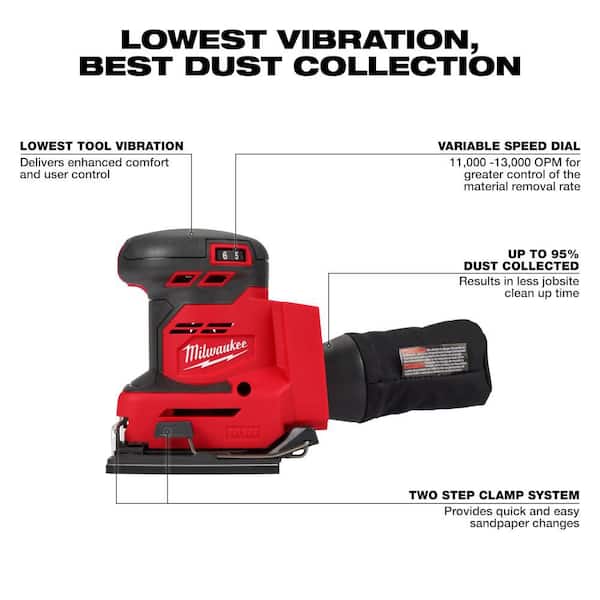 M18 18-Volt Lithium-Ion Cordless 1/4 in. Sheet Sander with One 5.0 Ah Battery and Charger