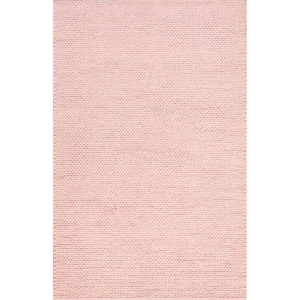 nuLOOM Penelope Braided Pink 4 ft. x 6 ft. Wool Area Rug