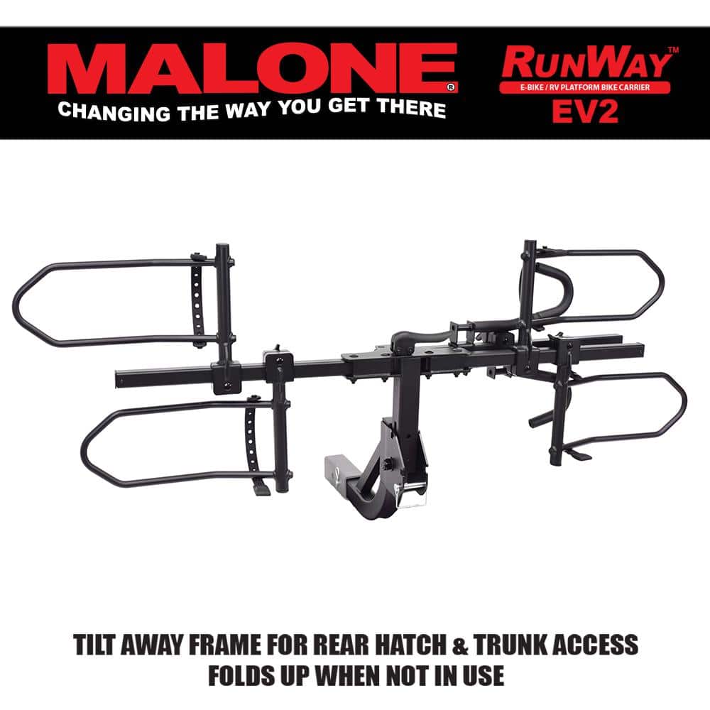 Black Steel Hitch Mount Folding E-Bike Carrier
